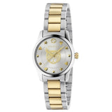 Gucci G Timeless Quartz Silver Dial Two Tone Steel Strap Watch For Women - YA126596 Authentic Buy Shop Now