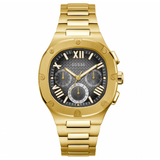 Guess Headliner Multifunction Black Dial Gold Steel Strap Watch For Men - GW0572G2 Authentic Buy Shop Now