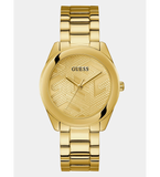 Guess Cubed Analog Gold Dial Gold Steel Strap Watch For Women - GW0606L2 Authentic Buy Shop Now