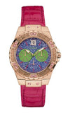 Guess Limelight Quartz Multicolor Dial Red Leather Strap Watch For Women - W0775L4 Authentic Buy Shop Now