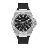 Guess Baguette Crystals Black Dial Black Silicone Strap Watch For Men - GW0208G1 Authentic Buy Shop Now