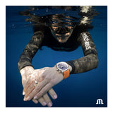Maurice Lacroix Pontos S Diver Black Dial Orange Rubber Strap Watch For Men - PT6248-SS00L-330-J Authentic Buy Shop Now