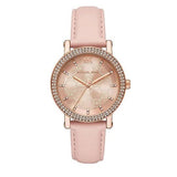 Michael Kors Corey Analog Rose Gold Dial Pink Leather Strap Watch For Women - MK2987 Authentic Buy Shop Now