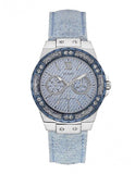 Guess Limelight Quartz Blue Dial Blue Leather Strap Watch For Men - W0775l1 Authentic Buy Shop Now
