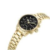Fossil Inscription Automatic Black Dial Gold Steel Strap Watch for Men - FS5267 Authentic Buy Shop Now