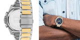 Tommy Hilfiger Mason Chronograph Blue Dial Two Tone Steel Strap Watch For Men - 1791937 Authentic Buy Shop Now