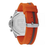 Tommy Hilfiger Clark Chronograph Grey Dial Orange Rubber Strap Watch For Men - 1792084 Authentic Buy Shop Now