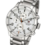 Tommy Hilfiger Trent Multifunction White Dial Silver Steel Strap Watch for Men - 1791140 Authentic Buy Shop Now