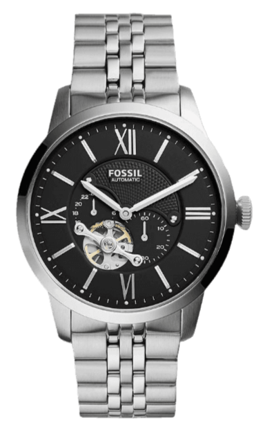 Fossil Townsman Black Dial Silver Steel Strap Watch for Men - ME3107 Authentic Buy Shop Now