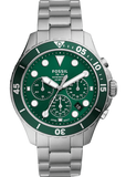 Fossil FB-03 Chronograph Green Dial Silver Steel Strap Watch for Men - FS5726 Authentic Buy Shop Now