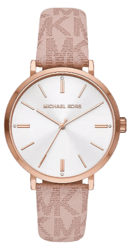 Michael Kors Pyper Quartz Silver Dial Pink Leather Strap Watch for Women - MK2947 Authentic Buy Shop Now