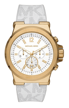 Michael Kors Dylan Chronograph White Dial White Rubber Strap Watch For Men - MK8937 Authentic Buy Shop Now