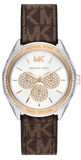 Michael Kors Jessa Multifunction Silver Dial Brown Leather Strap Watch For Women - MK7205 Authentic Buy Shop Now