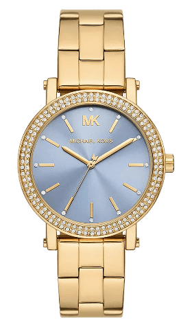 Michael Kors Quartz Blue Dial Gold Steel Strap Watch for Men - MKO1048 Authentic Buy Shop Now