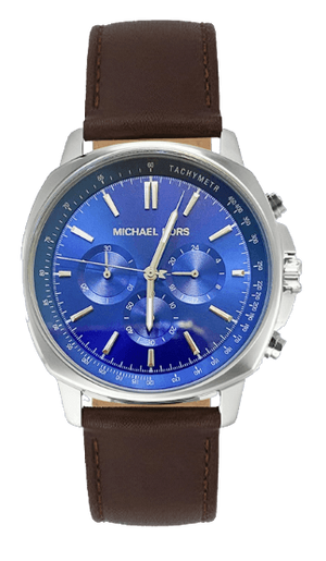 Michael Kors Sullivan Quartz Blue Dial Brown Leather Strap Watch For Men - MK8996 Authentic Buy Shop Now