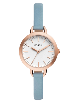 Fossil Classic White Dial Blue Leather Strap Watch for Women - BQ3327 Authentic Buy Shop Now