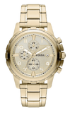 Fossil Dean Chronograph Champagne Dial Gold Steel Strap Watch for Men - FS4867 Authentic Buy Shop Now