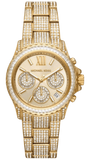 Michael Kors Everest Chronograph Crystals Gold Dial Gold Steel Strap Watch For Women - MK7254 Authentic Buy Shop Now