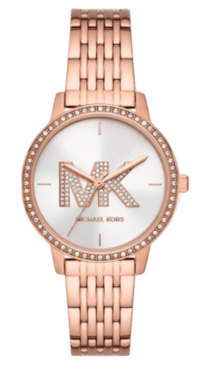 Michael Kors Melissa Quartz Silver Dial Rose Gold Steel Strap Watch for Women - MK1052 Authentic Buy Shop Now