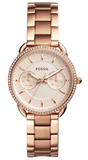 Fossil Tailor Rose Gold Dial Rose Gold Steel Strap Watch for Women - ES4264 Authentic Buy Shop Now