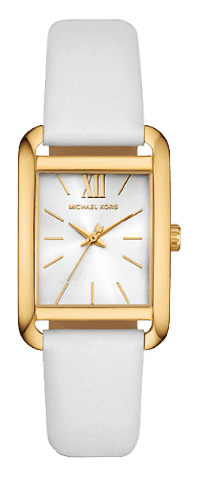 Michael Kors Petite Quartz White Dial White Leather Strap Watch for Women - MKO1059 Authentic Buy Shop Now