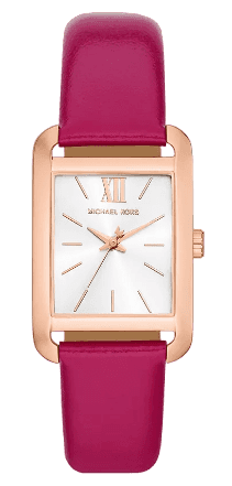 Michael Kors Monroe Three Hand White Dial Pink Leather Strap Watch for Women - MKO1029 Authentic Buy Shop Now