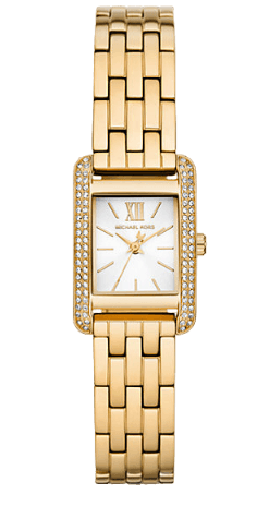 Michael Kors Monroe Pave Crystals White Dial Gold Steel Strap Watch for Women - MKO1034 Authentic Buy Shop Now
