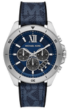 Michael Kors Brecken Chronograph Blue Dial Blue Rubber Strap Watch For Men - MK8923 Authentic Buy Shop Now