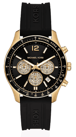 Michael Kors Berkley Chronograph Black Dial Black Rubber Strap Watch for Men - MKO1038 Authentic Buy Shop Now