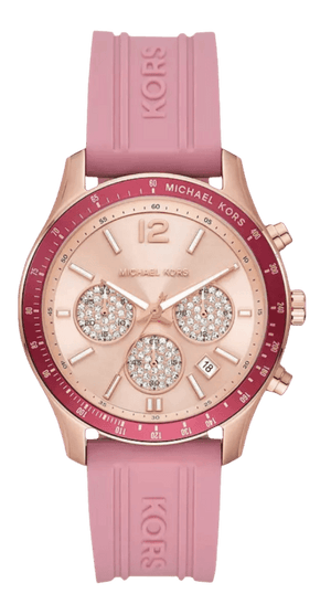Michael Kors Berkley Quartz Rose Gold Dial Pink Rubber Strap Watch for Women - MKO1039 Authentic Buy Shop Now