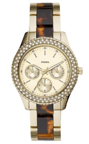 Fossil Stella Multifunction Gold Dial Two Tone Steel Strap Watch for Women - ES4756 Authentic Buy Shop Now