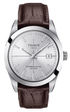 Tissot Gentleman Powermatic 80 Silicium Silver Dial Brown Leather Strap Watch For Men - T127.407.16.031.01 Authentic Buy Shop Now