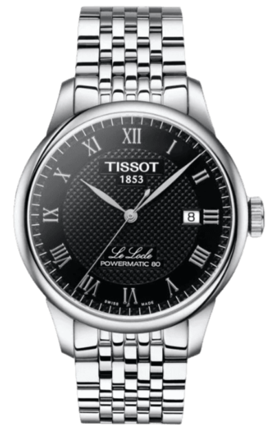 Tissot Le Locle Powermatic 80 Black Dial Silver Steel Strap Watch For Men - T006.407.11.053.00 Authentic Buy Shop Now