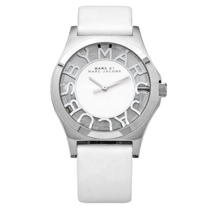 Marc Jacobs Henry Skeleton White Dial White Leather Strap Watch for Women - MBM1241 Authentic Buy Shop Now