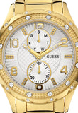 Guess Siren Diamonds Silver Dial Gold Steel Strap Watch for Women - W0442L2 Authentic Buy Shop Now