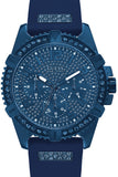 Guess Frontier Crystals Blue Dial Blue Silicon Strap Watch For Men - W1132G4 Authentic Buy Shop Now