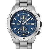 Hugo Boss Vela Chronograph Diver Blue Dial Silver Steel Strap Watch for Men - 1513775 Authentic Buy Shop Now