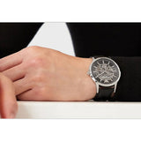 Emporio Armani Meccanico Skeleton Automatic Black Dial Black Leather Strap Watch for Men - AR60038 Authentic Buy Shop Now