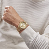 Michael Kors Lexington Quartz Gold Dial Gold Steel Strap Watch For Men - MK8947 Authentic Buy Shop Now