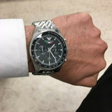 Emporio Armani Sportivo Chronograph Black Dial Silver Steel Strap Watch For Men - AR5984 Authentic Buy Shop Now
