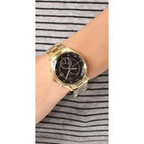 Michael Kors Blair Quartz Black Dial Gold Steel Strap Watch For Women - MK6497 Authentic Buy Shop Now
