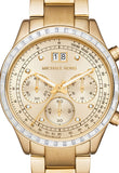 Michael Kors Brinkley Diamonds Gold Dial Gold Steel Strap Watch for Women - MK6187 Authentic Buy Shop Now