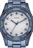 Guess Pinwheel Analog Silver Dial Blue Steel Strap Watch for Women - W0702L1 Authentic Buy Shop Now