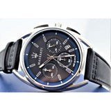 Maserati Trimarano Chronograph Black Dial Black Leather Strap Watch For Men - R8871632001 Authentic Buy Shop Now