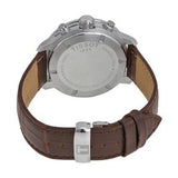 Tissot PRC 200 Chronograph Silver Dial Brown Leather Strap Watch For Men - T055.417.16.037.00 Authentic Buy Shop Now
