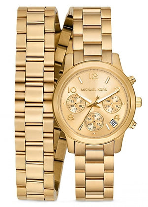 Michael Kors Runway Chronograph Analog Gold Dial Gold Steel Strap Watch for Women - MK7452 Authentic Buy Shop Now