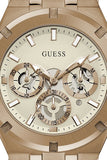 Guess Analog Multifunction White Dial Brown Leather Strap Watch for Men - GW0262G3 Authentic Buy Shop Now