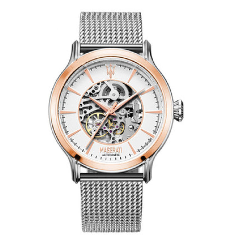 Maserati Epoca Automatic White Dial Silver Mesh Bracelet Watch For Men - R8823118001 Authentic Buy Shop Now