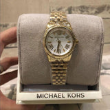 Michael Kors Lexington Quartz Silver Dial Gold Steel Strap Watch For Women - MK3229 Authentic Buy Shop Now