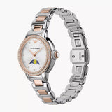 Emporio Armani Mia Three Hand Moonphase Mother of Pearl Dial Two Tone Steel Strap Watch For Women - AR11567 Authentic Buy Shop Now